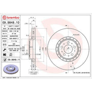 Brembo 2 x Internally Vented Brake Discs fits Volvo XC90 I 2002-2014 2.5 3.2