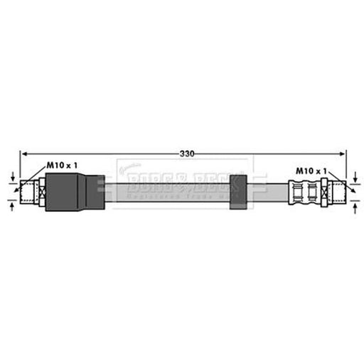 Borg & Beck Brake Hydraulic Hose Line Front Right BBH6891