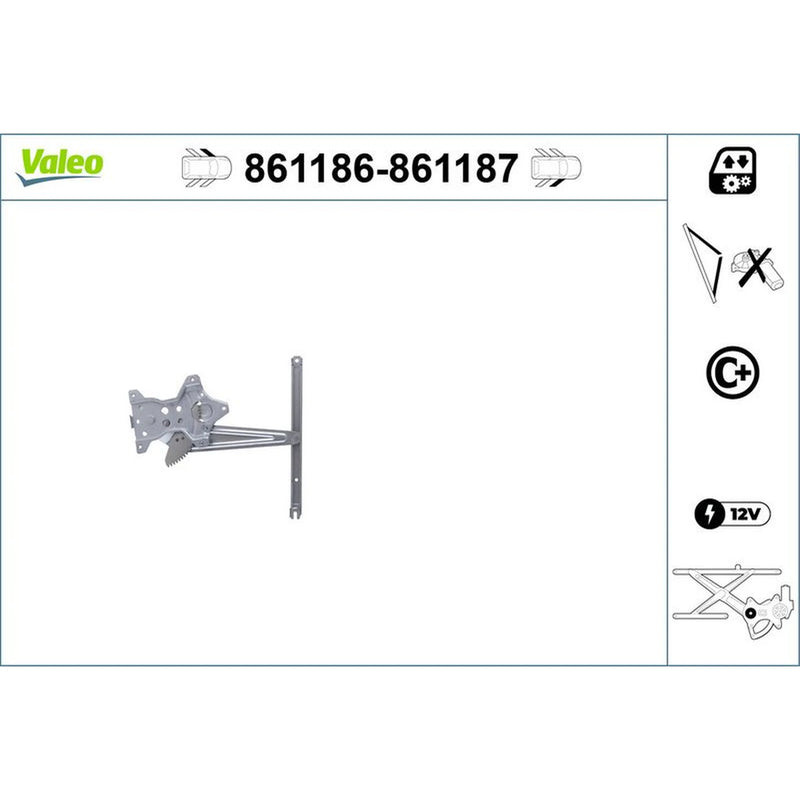 Valeo Electric Window Regulator Lifter Right Front 861187