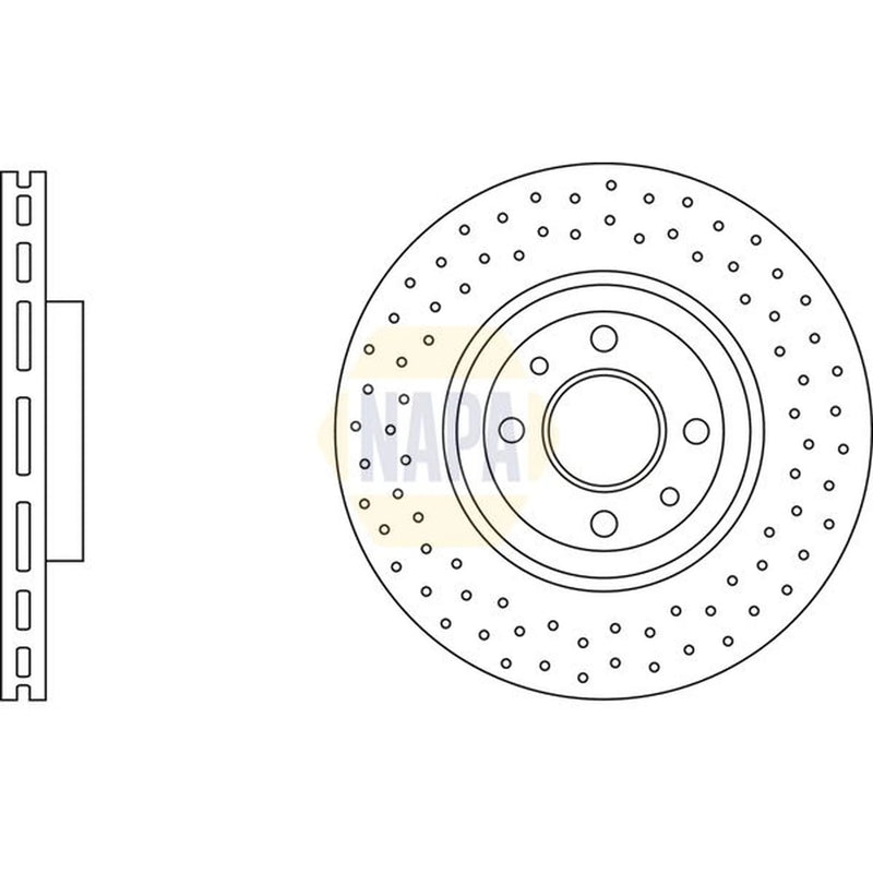 NAPA 2 x Perforated/Vented Front Brake Discs NBD5847-x2