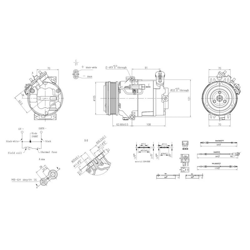 Hella Air Conditioning Compressor fits Opel Astra H 2004-2012 1.4 1.8 2.0