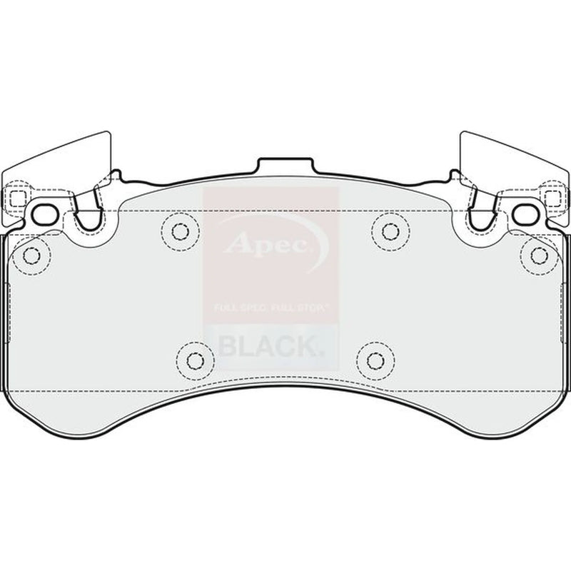 Apec Black Front Brake Pad Set fits Audi A6 C7 2012-2018