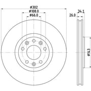 Mintex Front Brake Discs & Pads fits Peugeot Rcz 2010-2015 1.6 2.0