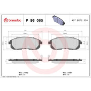 Brembo 4 x Front Brake Pad Set fits Nissan Bluebird Sylphy 2013 on 1.6