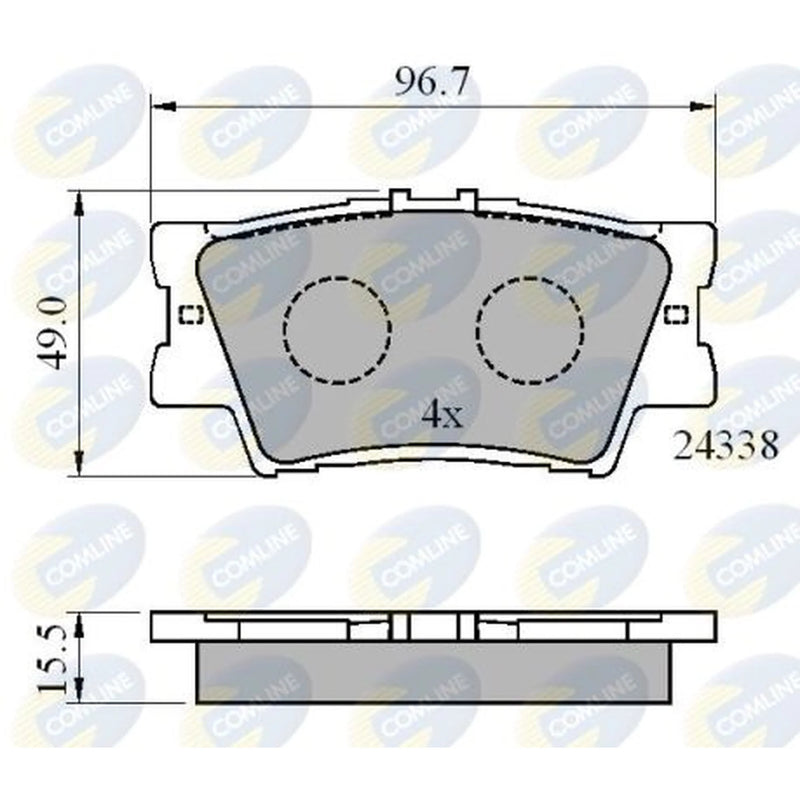 Comline 4 x Rear Brake Pad Set fits Lexus Es 2012-2018