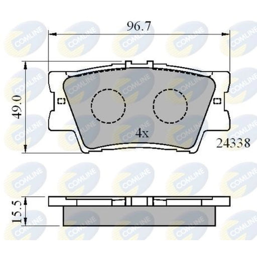 Comline 4 x Rear Brake Pad Set fits Lexus Es 2012-2018