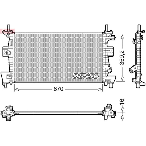Denso Engine Radiator fits Ford C-Max II 2010-2019 1.6