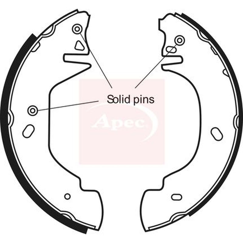 Apec Brake Shoe Set Axle Kit fits Ford Transit 1994-2000 2.0 2.5