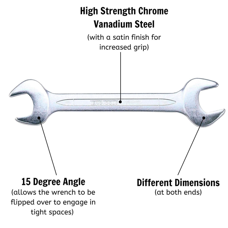 Teng Tools Double Open Ended Spanner Metric 18 x 19mm Teng Tools - Dynamic Drive