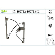 Valeo Electric Window Regulator Lifter Left Front 850792
