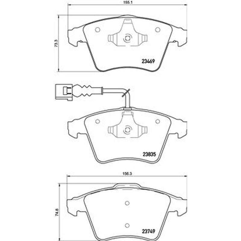 Brembo 4 x Front Brake Pad Set fits VW Touareg 2002-2018 2.5 3.0 4.2 5.0 6.0