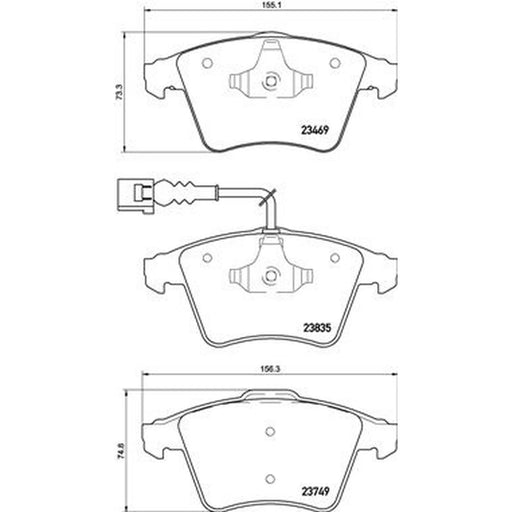 Brembo 4 x Front Brake Pad Set fits VW Touareg 2002-2018 2.5 3.0 4.2 5.0 6.0