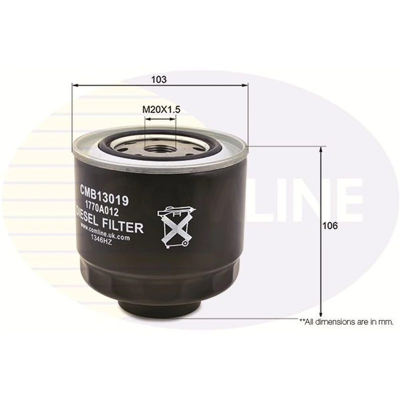 Comline Fuel Filter Element fits Mitsubishi L200 / Triton 2005-2015 2.5