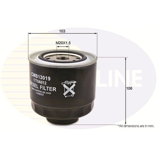 Comline Fuel Filter Element fits Mitsubishi L200 / Triton 2005-2015 2.5