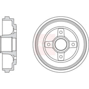 Apec Brake Drum Assembly Rear fits Opel Agila A 2000-2007 1.0 1.2 1.3