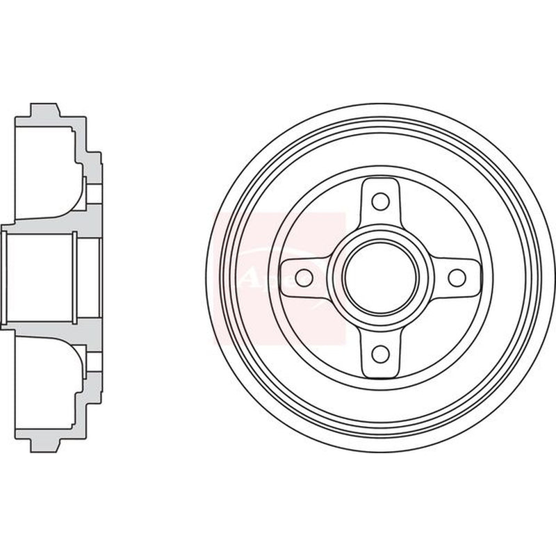 Apec Brake Drum Assembly Rear fits Opel Agila A 2000-2007 1.0 1.2 1.3