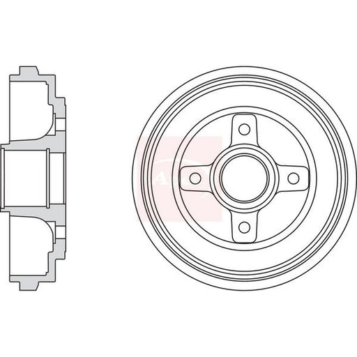 Apec Brake Drum Assembly Rear fits Opel Agila A 2000-2007 1.0 1.2 1.3