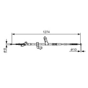 Bosch Handbrake Cable Rear fits Toyota Rav 4 2000-2005 1.8 2.0