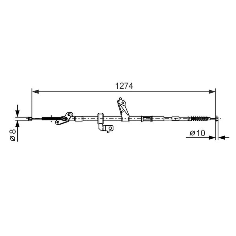 Bosch Handbrake Cable Rear fits Toyota Rav 4 2000-2005 1.8 2.0