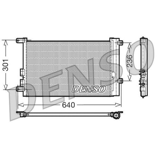 Denso Air Conditioning Condenser fits Alfa Romeo 147 2001-2010 1.9 3.2