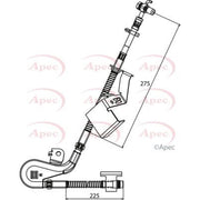 Apec Brake Hydraulic Hose Line Front Right fits Peugeot 407 2004-2010
