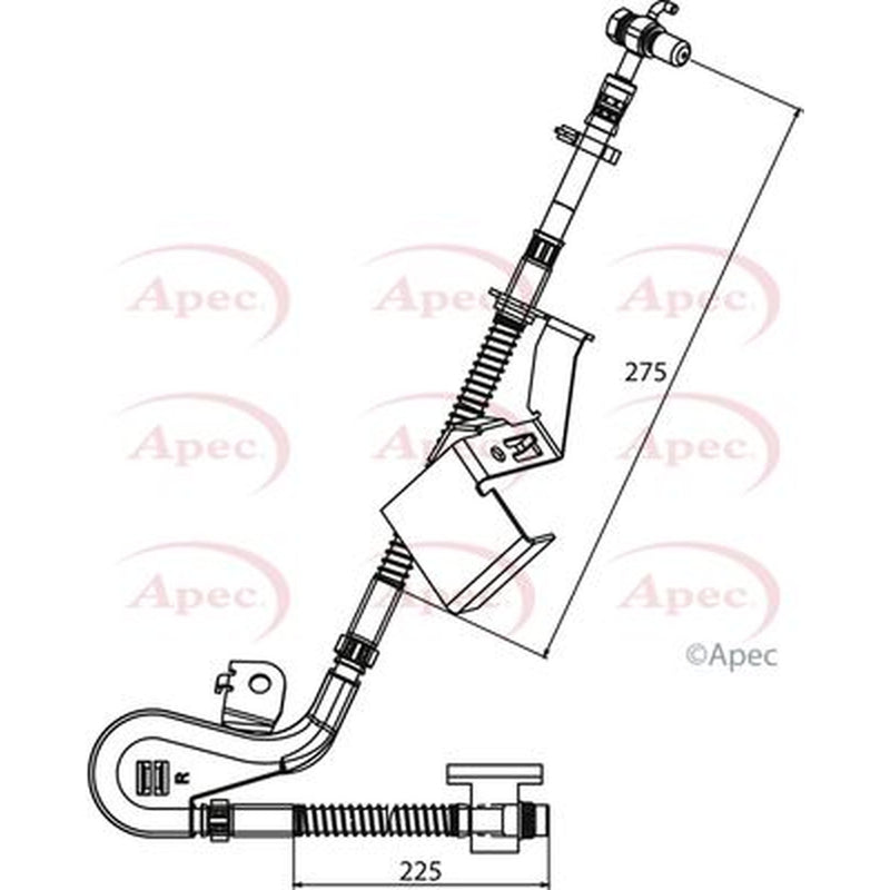 Apec Brake Hydraulic Hose Line Front Right fits Peugeot 407 2004-2010