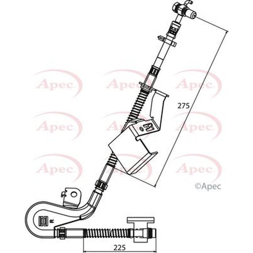 Apec Brake Hydraulic Hose Line Front Right fits Peugeot 407 2004-2010