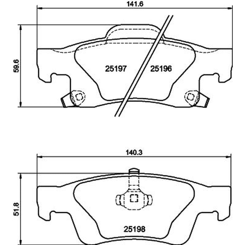 Mintex Rear Brake Pad Set fits Jeep Grand Cherokee 2013 on 3.0 5.7