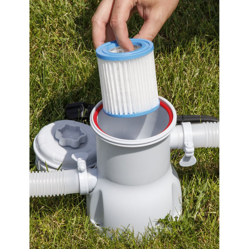 Dellonda Steel Frame Round Swimming Pool & Filter Pump 12ft - Blue DL20 Dellonda - Dynamic Drive