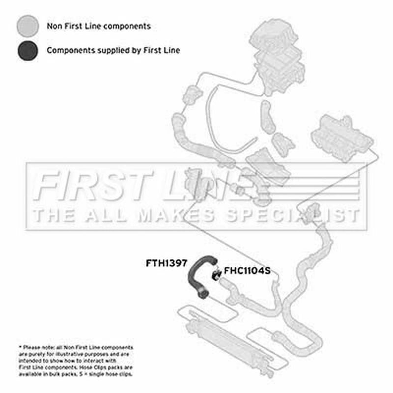 First Line Intercooler Turbo Charge Air Hose fits Opel Corsa D 2006-2014 1.3