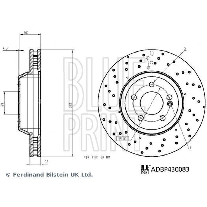 Blue Print / Brake Discs fits Mercedes-Benz S-Class 2014-2017 222.004 222.104