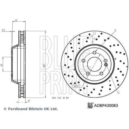 Blue Print / Brake Discs fits Mercedes-Benz S-Class 2014-2017 222.004 222.104