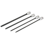 Laser Extra Long Ball End Hex Socket Bit Set 1/2"D 4pc 6711 Laser - Dynamic Drive