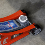 Sealey 180 Handle Low Profile Short Chassis Trolley Jack 2 Tonne - Red 2180LE Sealey - Dynamic Drive