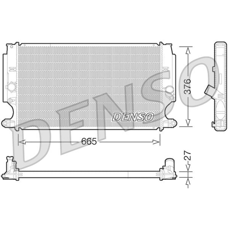 Denso Engine Radiator fits Toyota Auris 2006-2018 1.6 2.0 2.2