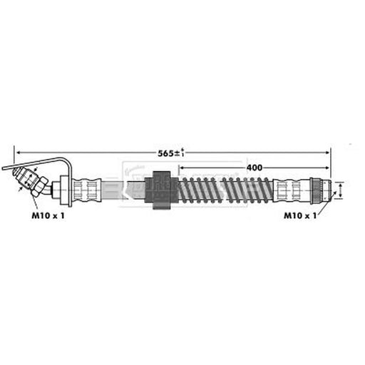 Borg & Beck Brake Hydraulic Hose Line Front BBH6867