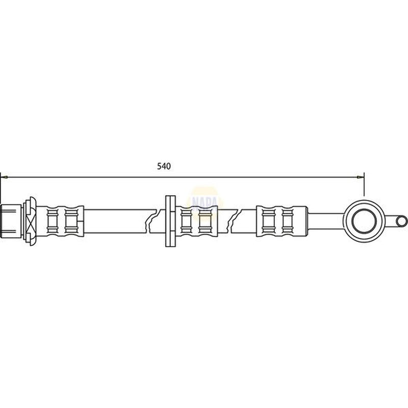 NAPA Brake Hydraulic Hose Line Front Right fits Toyota Yaris/Vitz 1999-2005