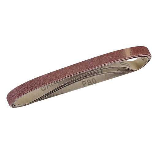 Silverline Sanding Belts 13 x 457mm 5pk 80 Grit Silverline - Dynamic Drive