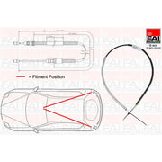 FAI Handbrake Cable Right Rear FBC0115
