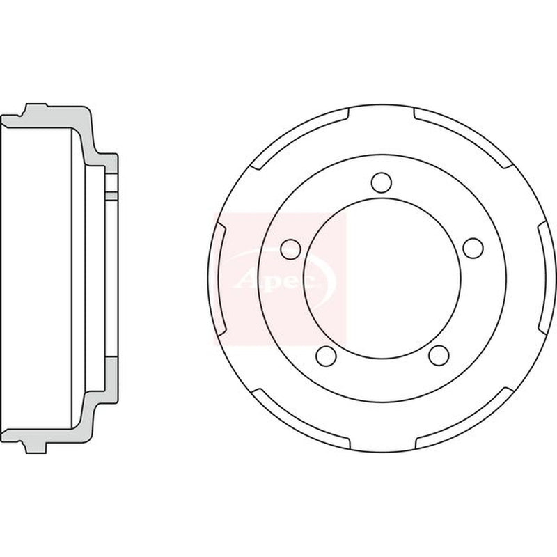 Apec Brake Drum Assembly Rear fits Ford Transit 2000-2014 2.0 2.2