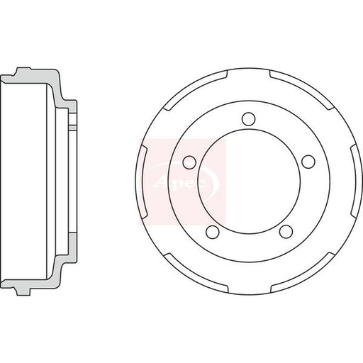 Apec Brake Drum Assembly Rear fits Ford Transit 2000-2014 2.0 2.2