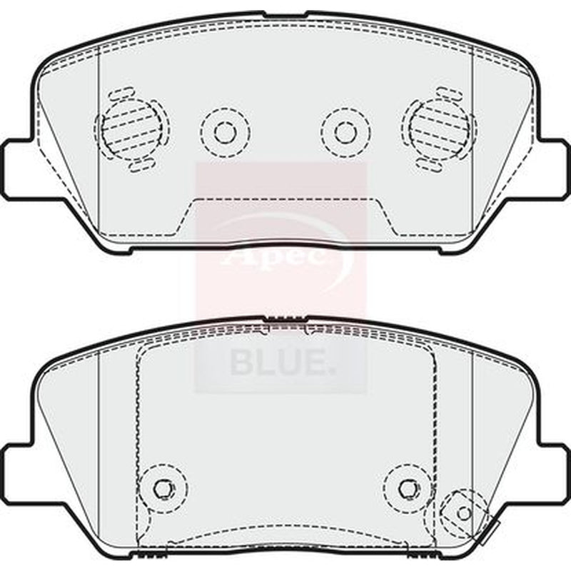 Apec Front Brake Pad Set fits Hyundai I30 2011-2020 1.4 1.6