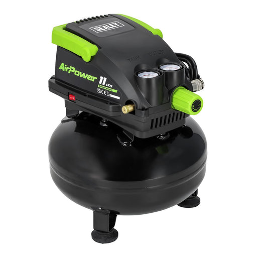 Sealey 11L Oil Free Direct Drive Air Compressor 0.5hp SAC1100 Sealey - Dynamic Drive