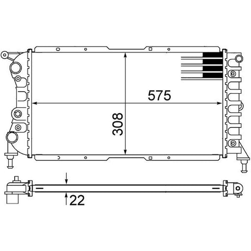 Mahle Engine Radiator fits Fiat Punto 1993-1999 1.4