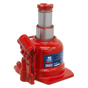 Sealey Bottle Jack 10tonne Low Entry Telescopic BJ10LE Sealey  - Dynamic Drive