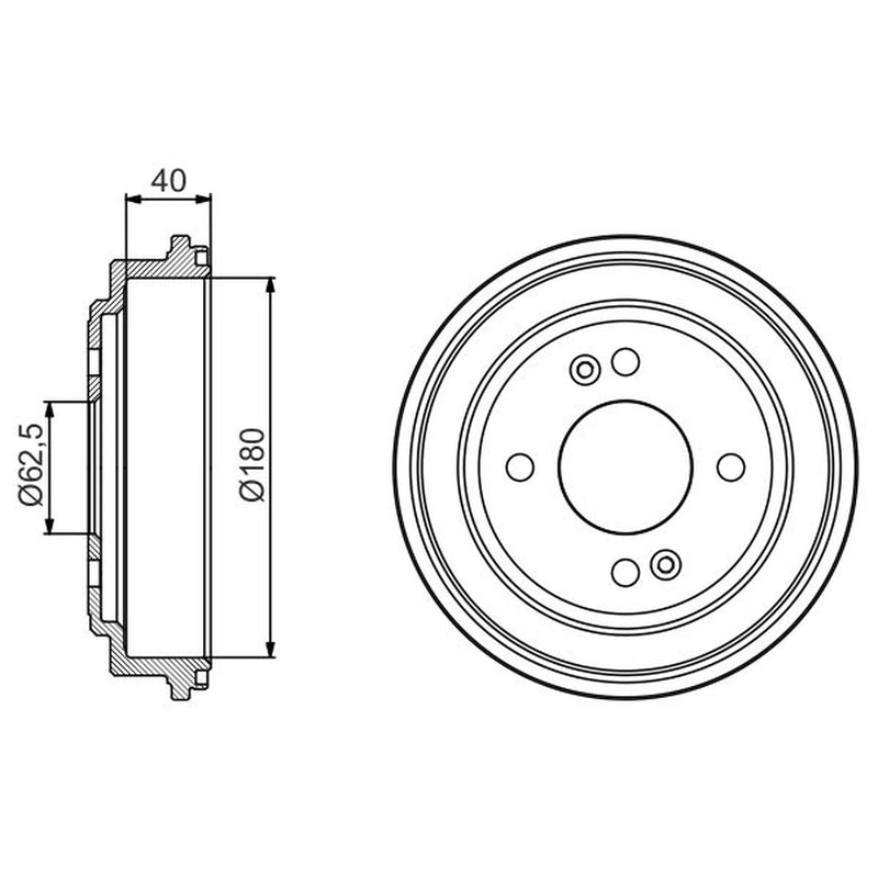 Bosch 2 x Brake Drums fits Hyundai Getz 2002-2010 1.1 1.3 1.4 1.5 1.6