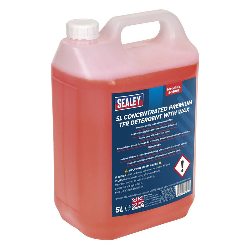 Sealey TFR Premium Detergent with Wax Concentrated 5L SCS001 Sealey - Dynamic Drive