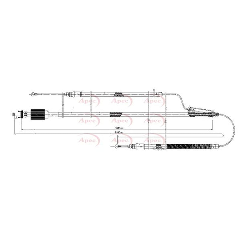 Apec Handbrake Cable Left Rear fits Opel Meriva B 2010-2017 1.3 1.4 1.6 1.7