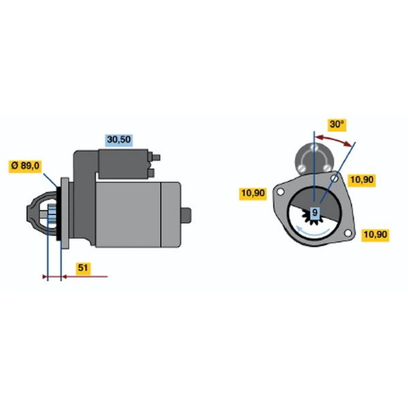 Bosch Starter Motor 24V 4kW 9 Teeth
