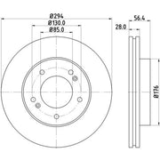 Mintex 2 x Vented Front Brake Discs MDC2211-x2